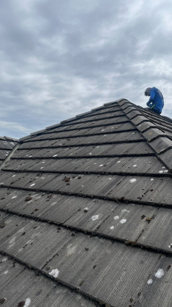 Tile roof before cleaning Surrey