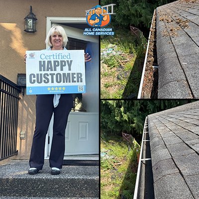 Moss removed from a Surrey BC roof, customer satisfaction result