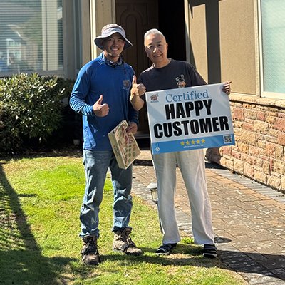 Certified happy customer after Surrey roof cleaning
